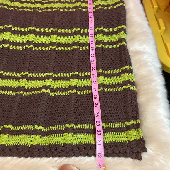 NWOT Free People Beach Donni Crochet Sweater Skirt Set Size L Color Brown/Green - Picture 9 of 16